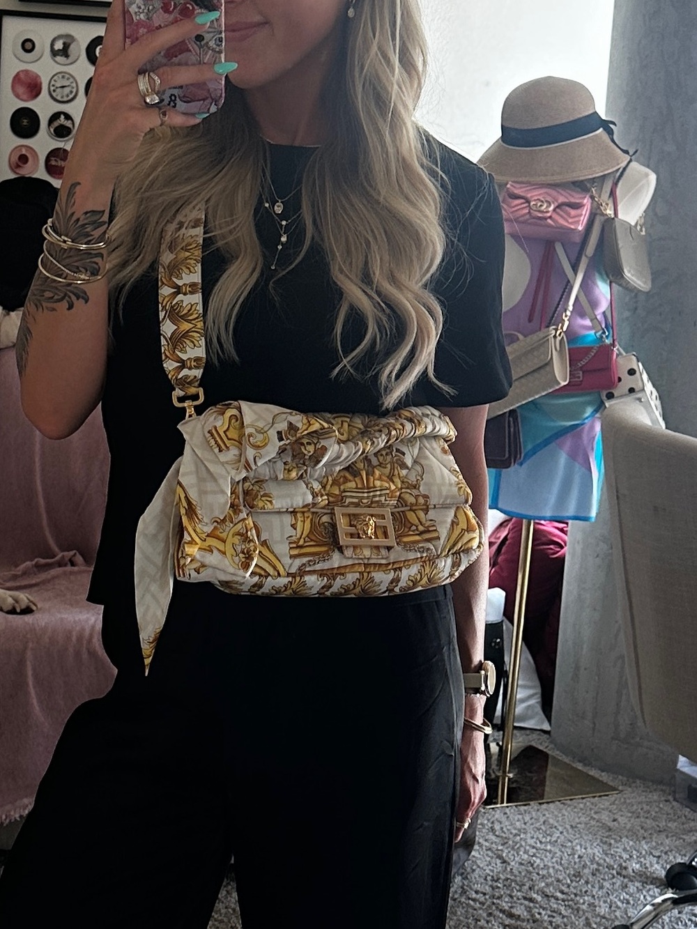 RARE Fendi x Versace Silk Scarf Baguette